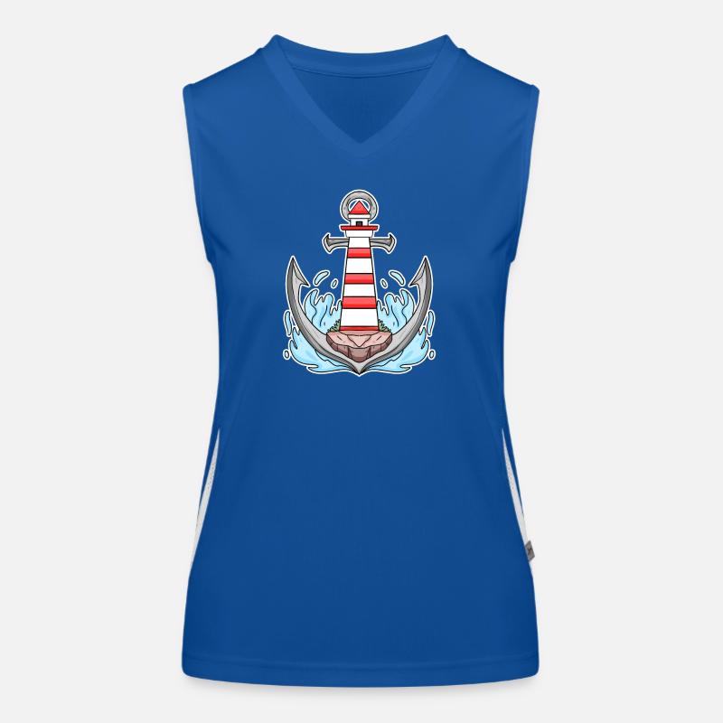 Anker Leuchtturm Mix Motiv Funktionelles Kontrast-Tank Top für Frauen