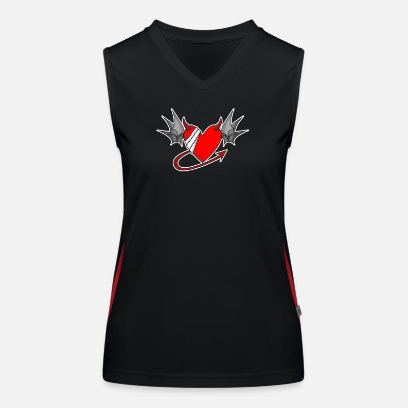 Heart Angel Wings Devil Devil Wings Women's Functional Contrast Tank Top