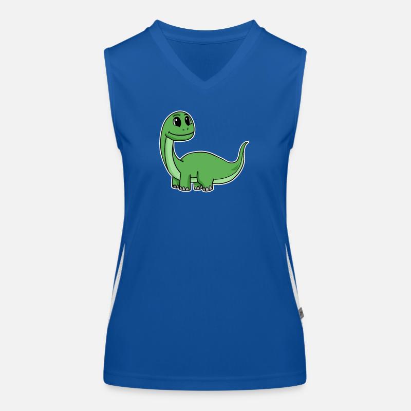 Petit dinosaure vert mignon Débardeur respirant contrasté Femme