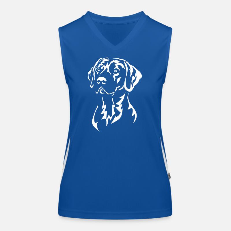 Rhodesian Ridgeback Kopf "Black Edition" Funktionelles Kontrast-Tank Top für Frauen