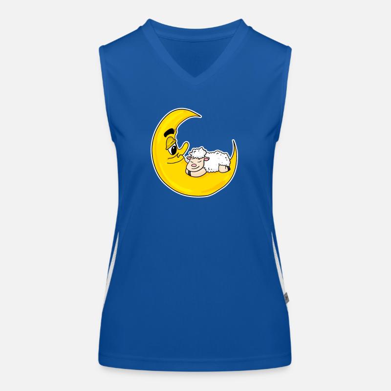 sleeping sheep on the moon Women's Functional Contrast Tank Top