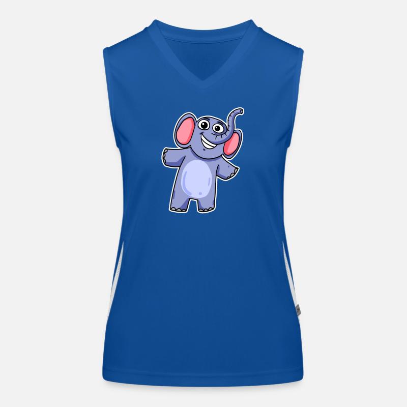Niedlicher Kleiner Elefant Funktionelles Kontrast-Tank Top für Frauen