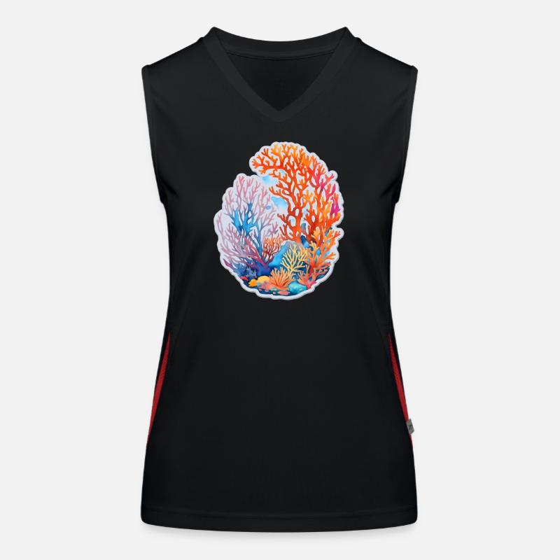 Corail Débardeur respirant contrasté Femme