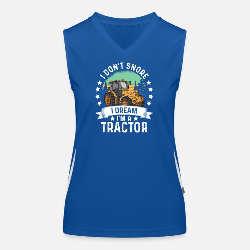 I Don't Snore I Dream I am A Tractor Saying Women's Functional Contrast Tank Top
