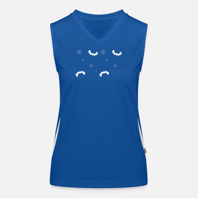 Bats, spider webs and starry night patterns Women's Functional Contrast Tank Top
