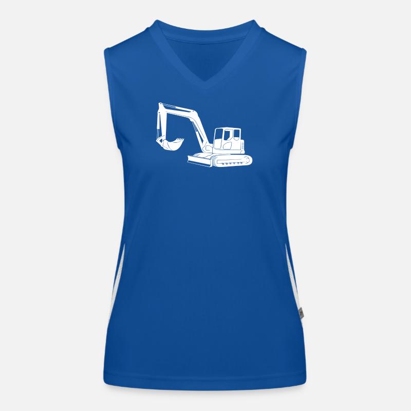 Excavator Driver Silhouette - Construction Equipment Operator Women's Functional Contrast Tank Top