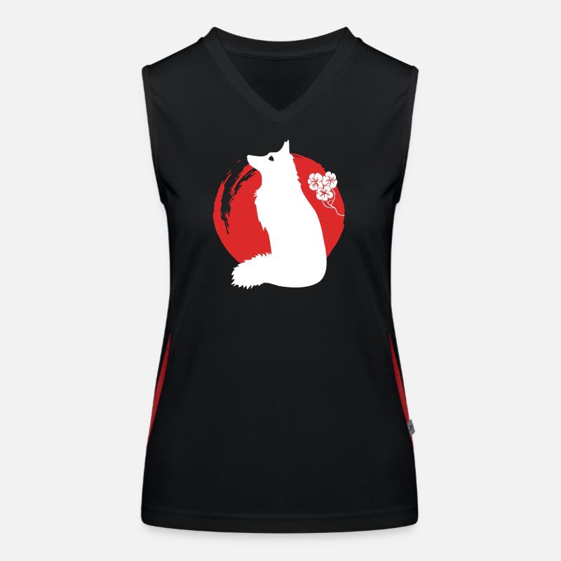 Fuchs Silhouette Japanisch Funktionelles Kontrast-Tank Top für Frauen