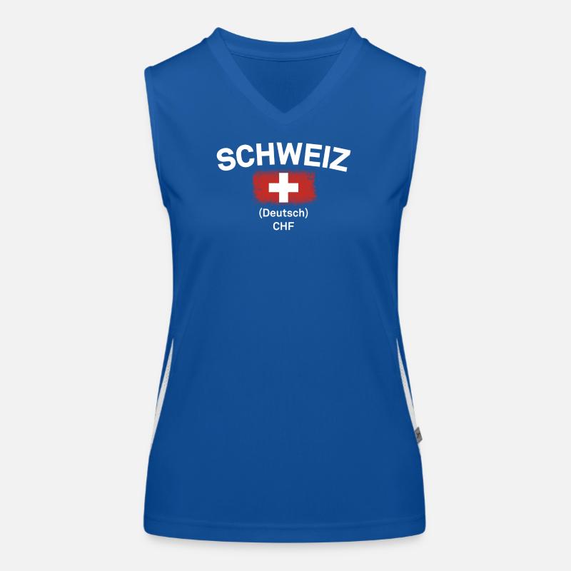 Schweizer Flagge CHF-Emblem Funktionelles Kontrast-Tank Top für Frauen