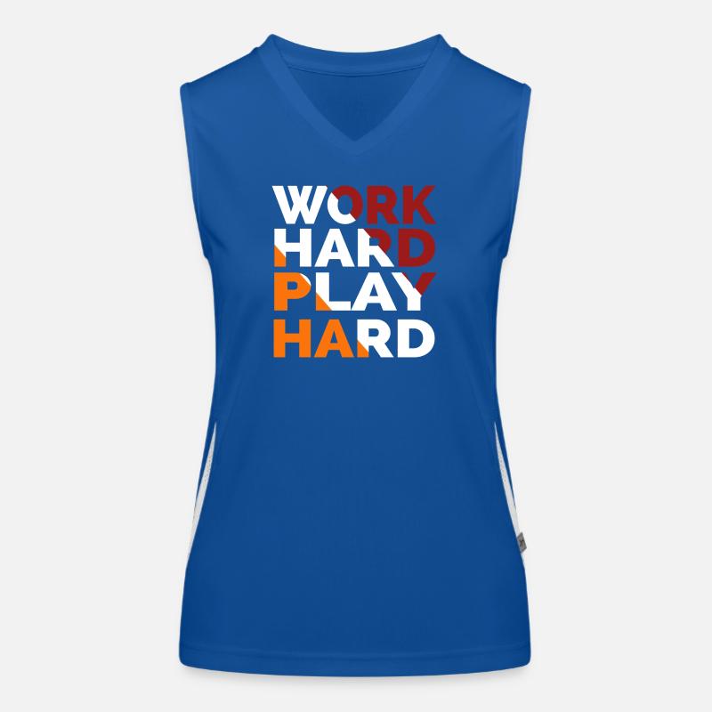 Arbeite hart, spiele hart Funktionelles Kontrast-Tank Top für Frauen