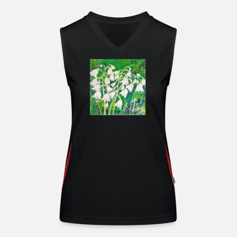 Maiglöckchen im impressionistischen Stil Funktionelles Kontrast-Tank Top für Frauen