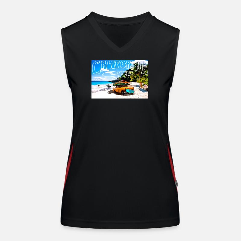 Surf Passion - Women's Functional Contrast Tank Top - black/red