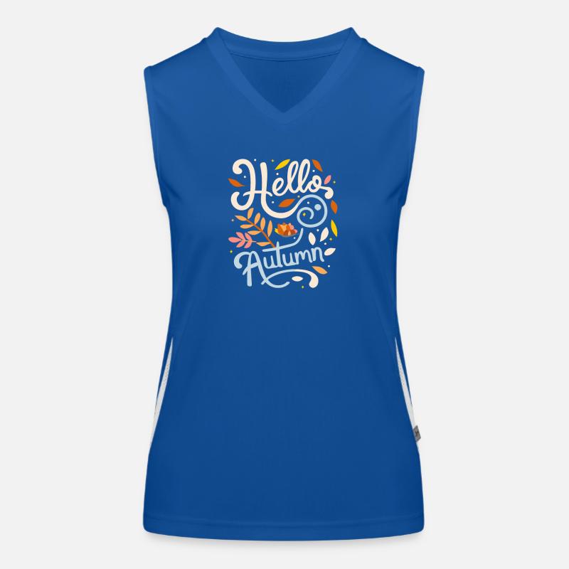Hallo Herbsttypografie - Herbstmode Funktionelles Kontrast-Tank Top für Frauen