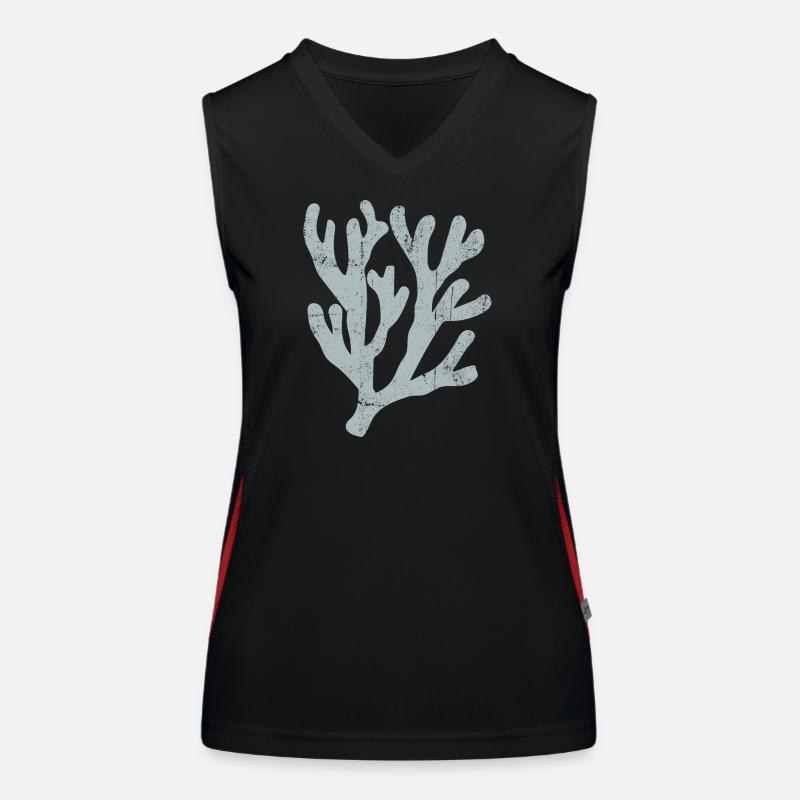 Silhouette de branche de corail pastel Débardeur respirant contrasté Femme