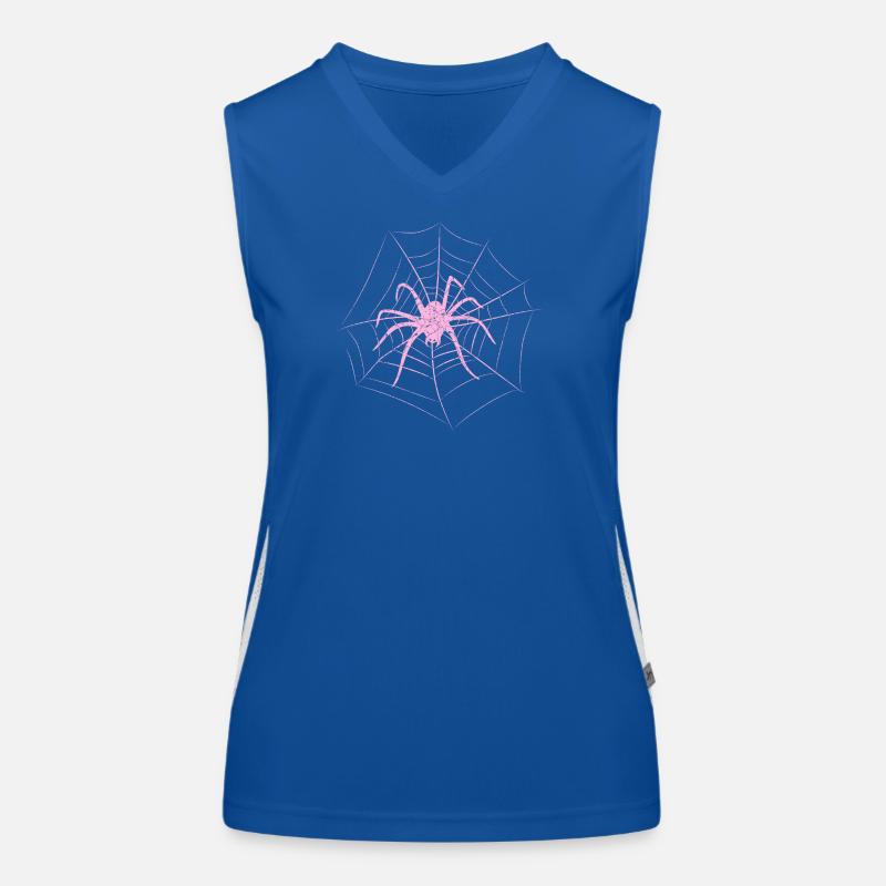 Spinne im Netz Halloween Funktionelles Kontrast-Tank Top für Frauen