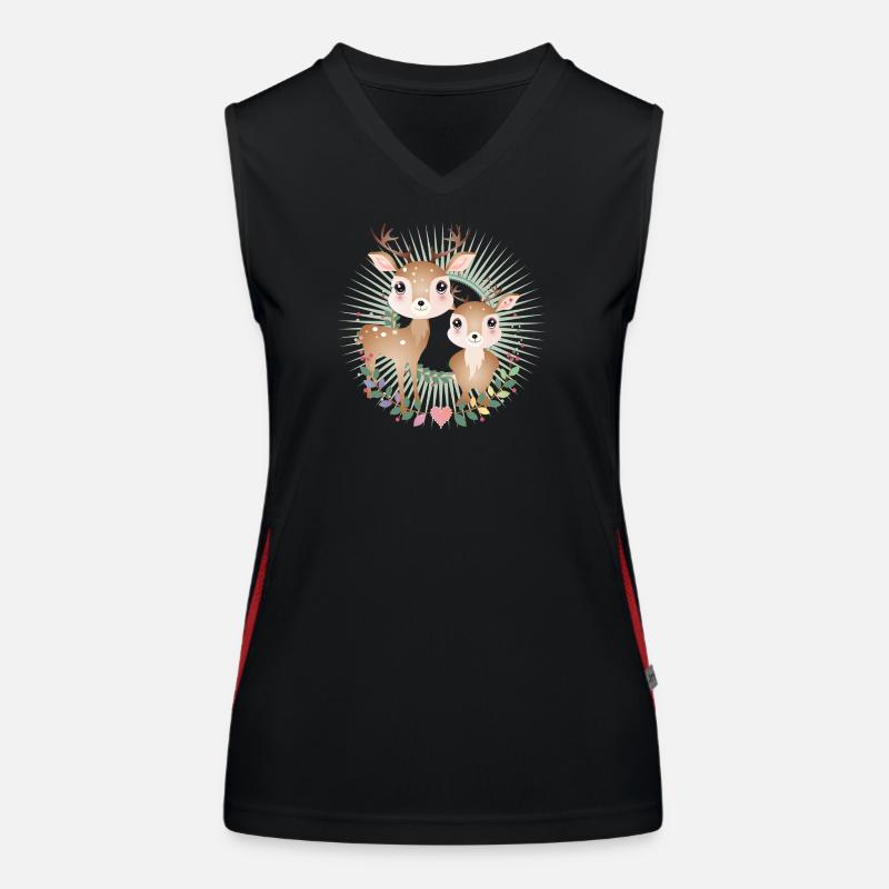 zwei niedliche Hirsche - im strahlenden Rahmen Funktionelles Kontrast-Tank Top für Frauen