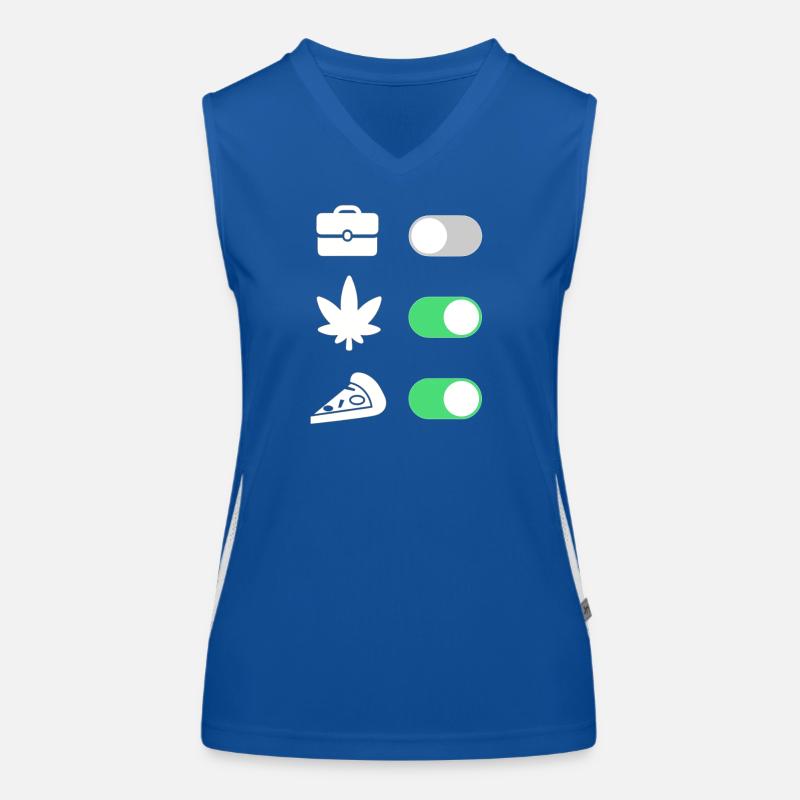 High on Life – Pizza & Chill, No Work Funktionelles Kontrast-Tank Top für Frauen