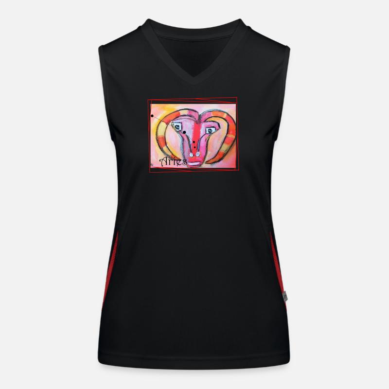 Widder Regenbogen Himmlische Kunst Funktionelles Kontrast-Tank Top für Frauen