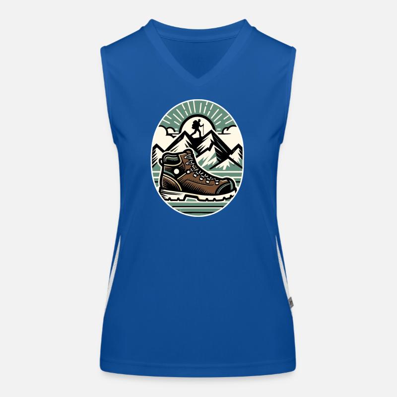 Drawing Hiker Bergwanderschuh Funktionelles Kontrast-Tank Top für Frauen