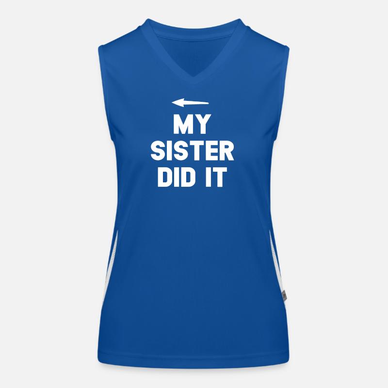 Schwester Errungenschaft Mutiges Zitat Funktionelles Kontrast-Tank Top für Frauen