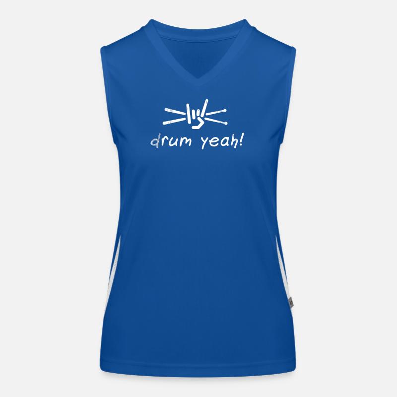 Drum Yeah! Energetic Drum Pattern Illustration Women's Functional Contrast Tank Top