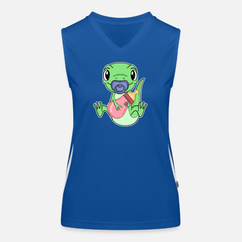 Motif de bébé lézard Débardeur respirant contrasté Femme
