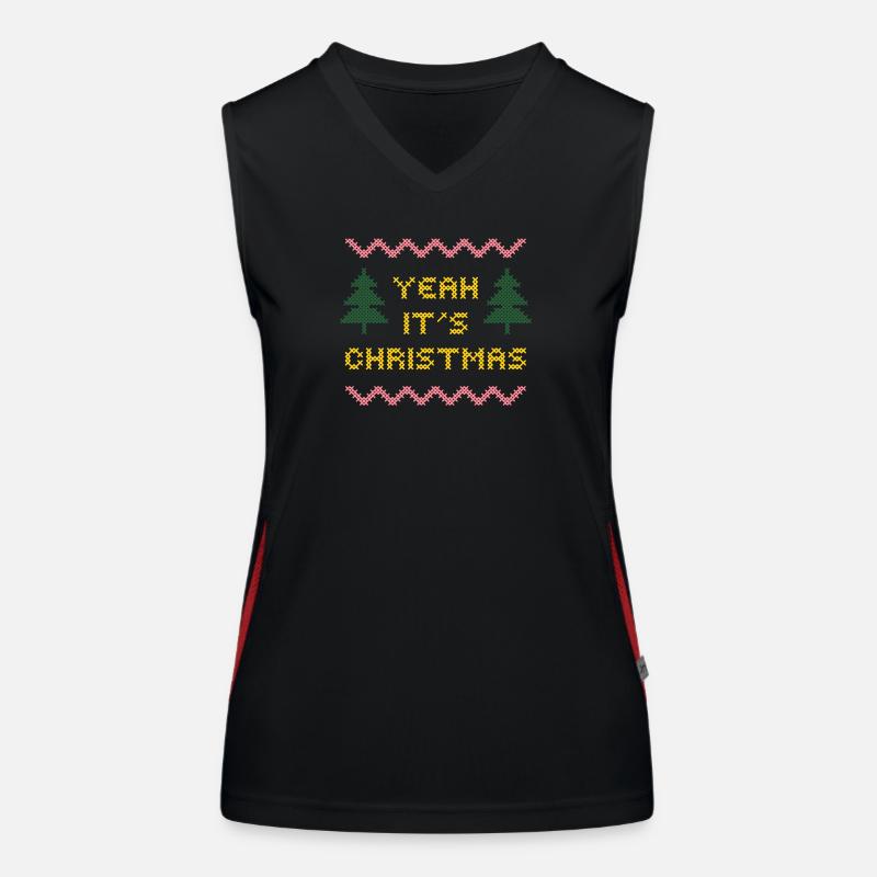 Christmas Cross Stitch Knit Pattern Women's Functional Contrast Tank Top