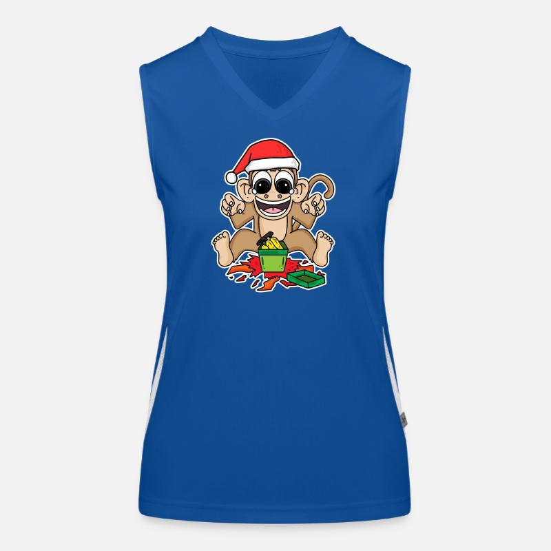 Singe avec chapeau de Noël Débardeur respirant contrasté Femme