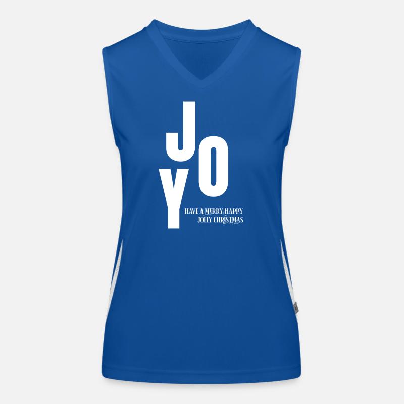 Joyful Christmas Typographic Logo Funktionelles Kontrast-Tank Top für Frauen