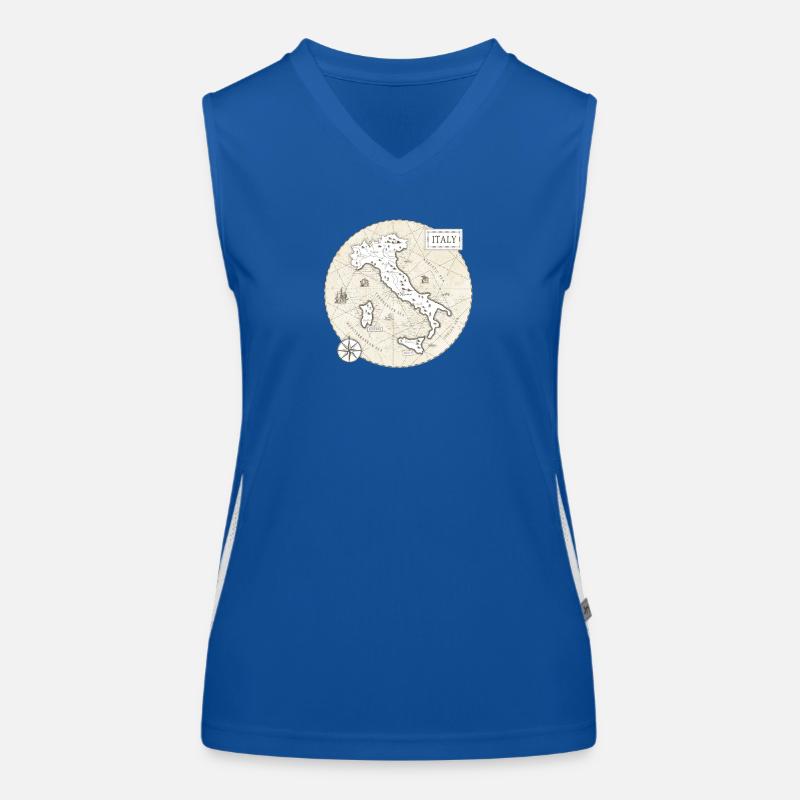 Italy Vintage Map Women's Functional Contrast Tank Top