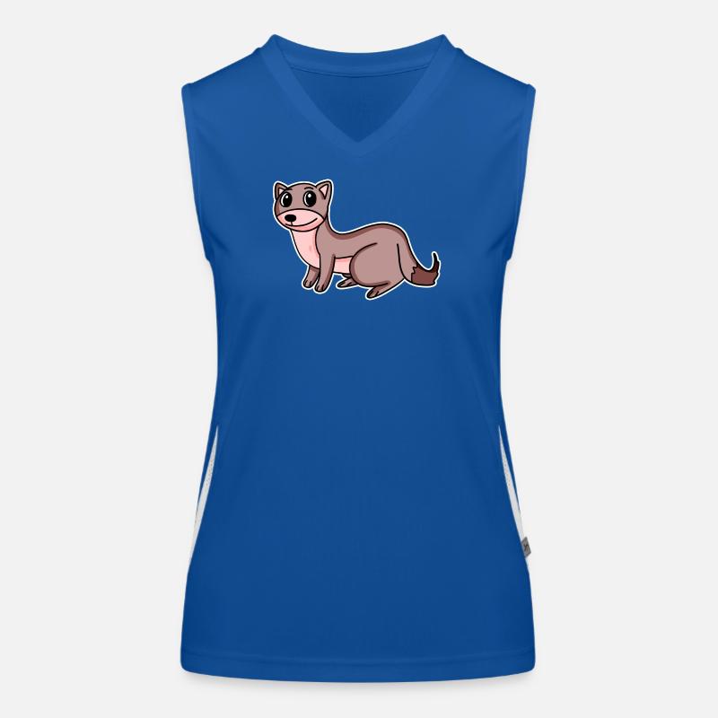 Motif de belette Débardeur respirant contrasté Femme