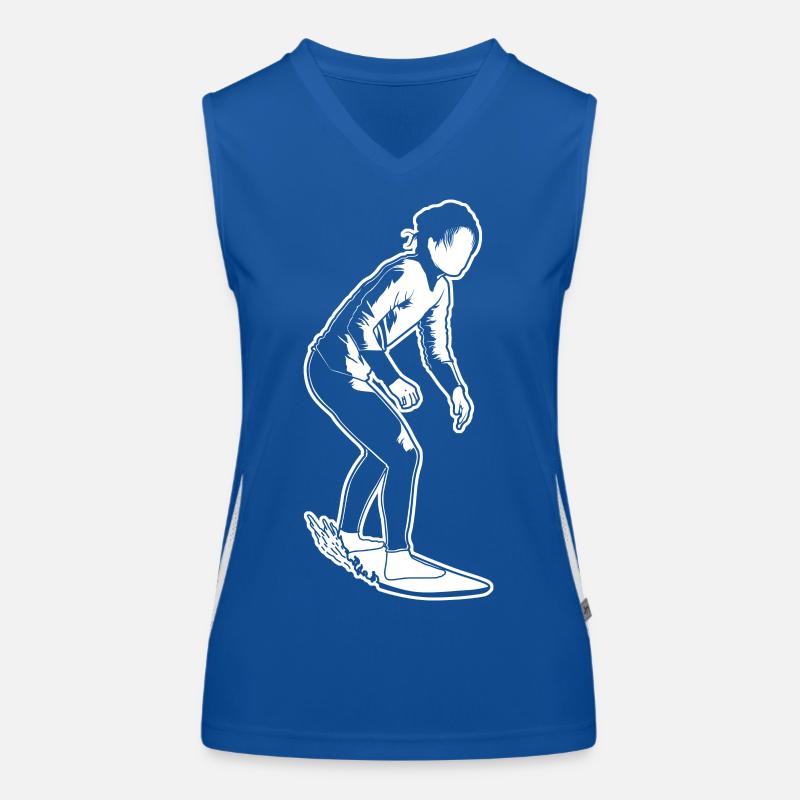 Surfer Mädchen Funktionelles Kontrast-Tank Top für Frauen