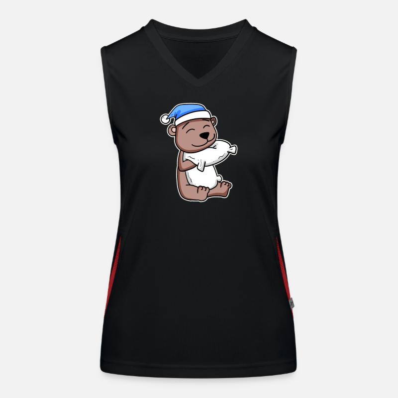 Ours avec oreiller et bonnet de couchage Débardeur respirant contrasté Femme