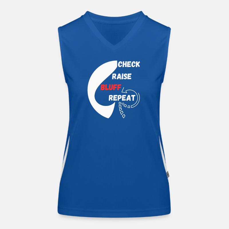 Repeat Poker "Chess, Raise, Bluff, Repeat" Women's Functional Contrast Tank Top