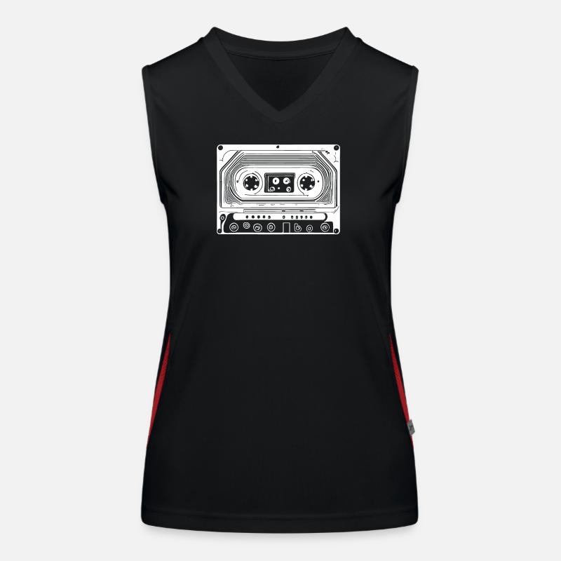 Cassette audio au design rétro Débardeur respirant contrasté Femme