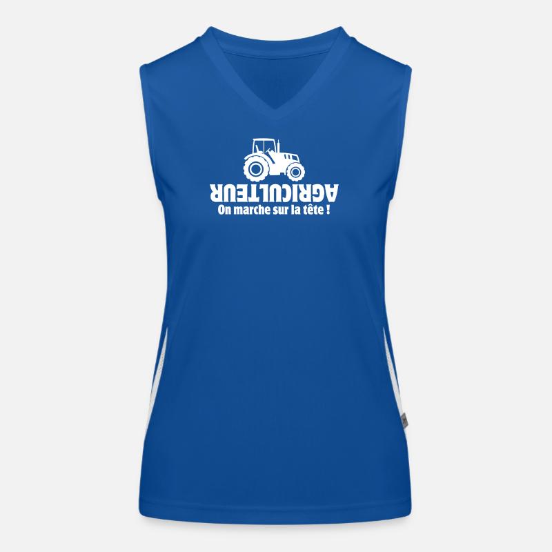 farmer, farmer, peasant, tractor Women's Functional Contrast Tank Top