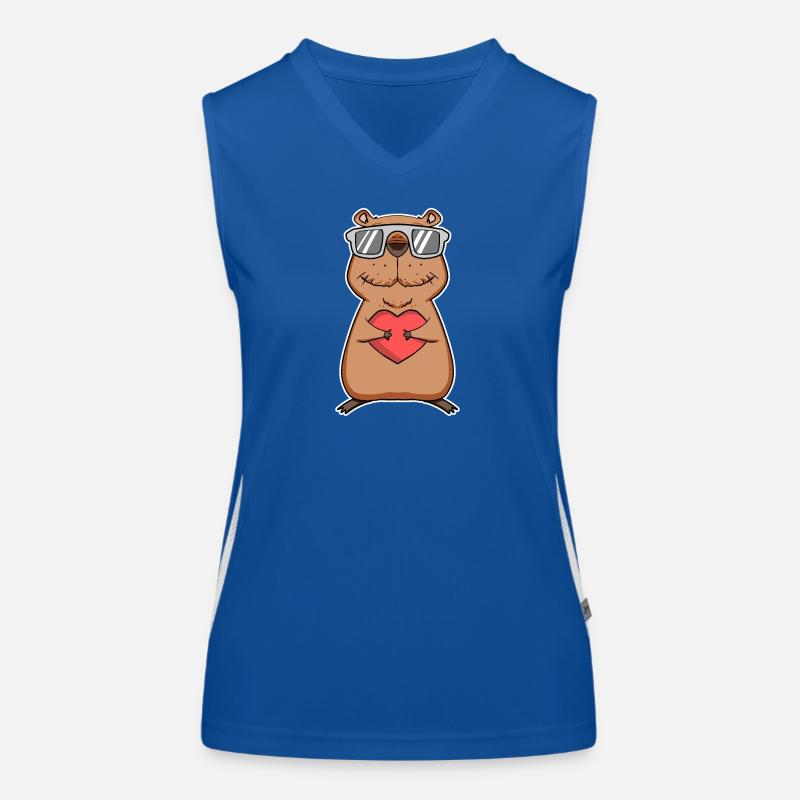 Capybara Cool Capybara Amour du cœur Débardeur respirant contrasté Femme