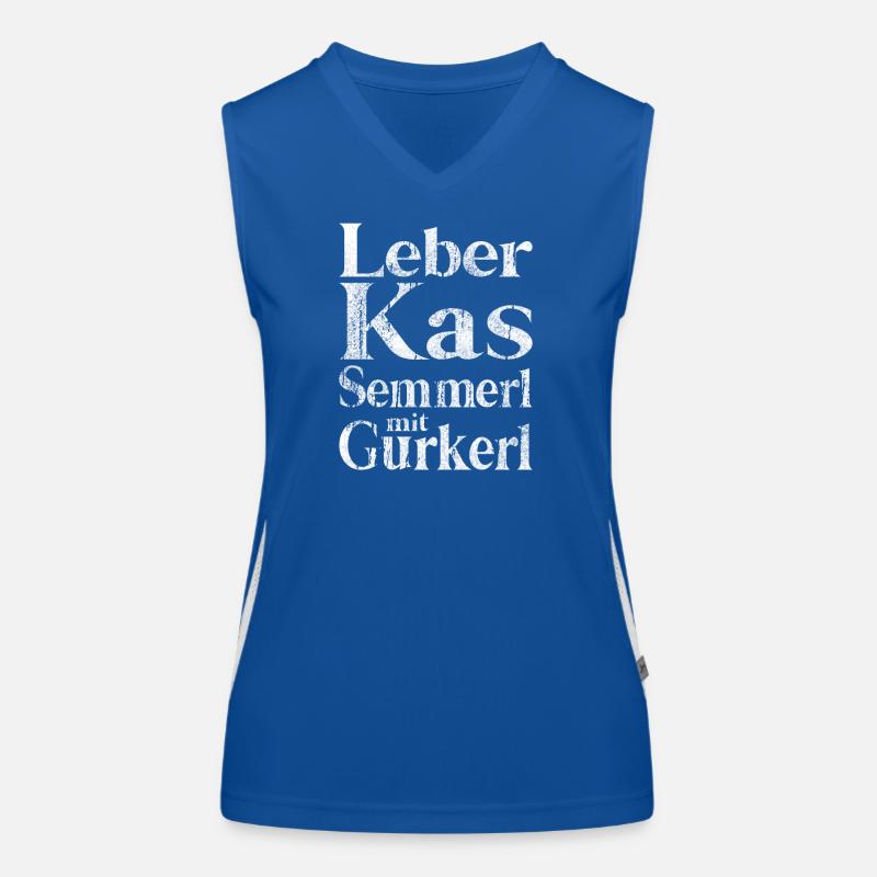 Leberkäs Semmerl avec cornichons – dialecte Débardeur respirant contrasté Femme