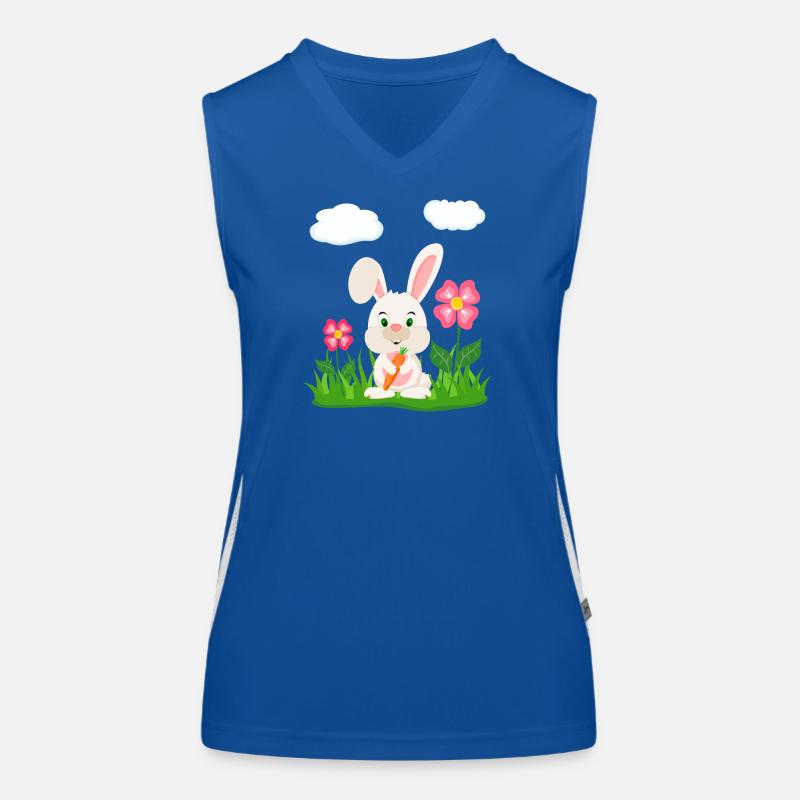 Cute Rabbit with Carrot Bunny Bunny Easter Bunny Women's Functional Contrast Tank Top