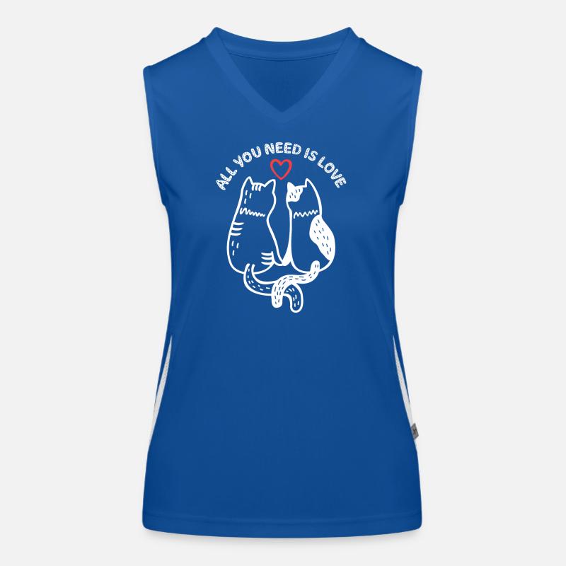Katzen - Alles, was du brauchst, ist Liebe Funktionelles Kontrast-Tank Top für Frauen