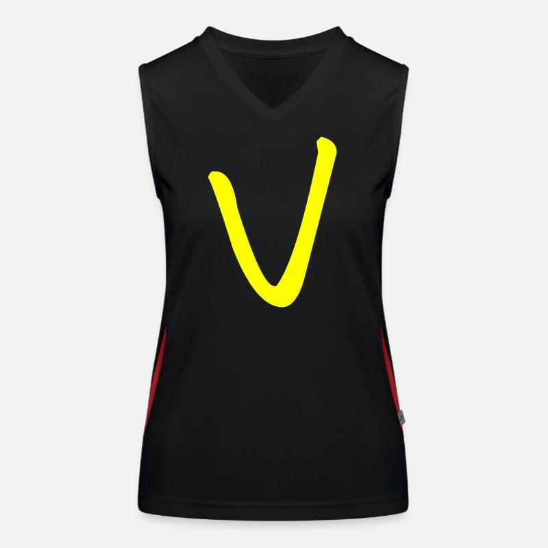 Buchstabe V Funktionelles Kontrast-Tank Top für Frauen