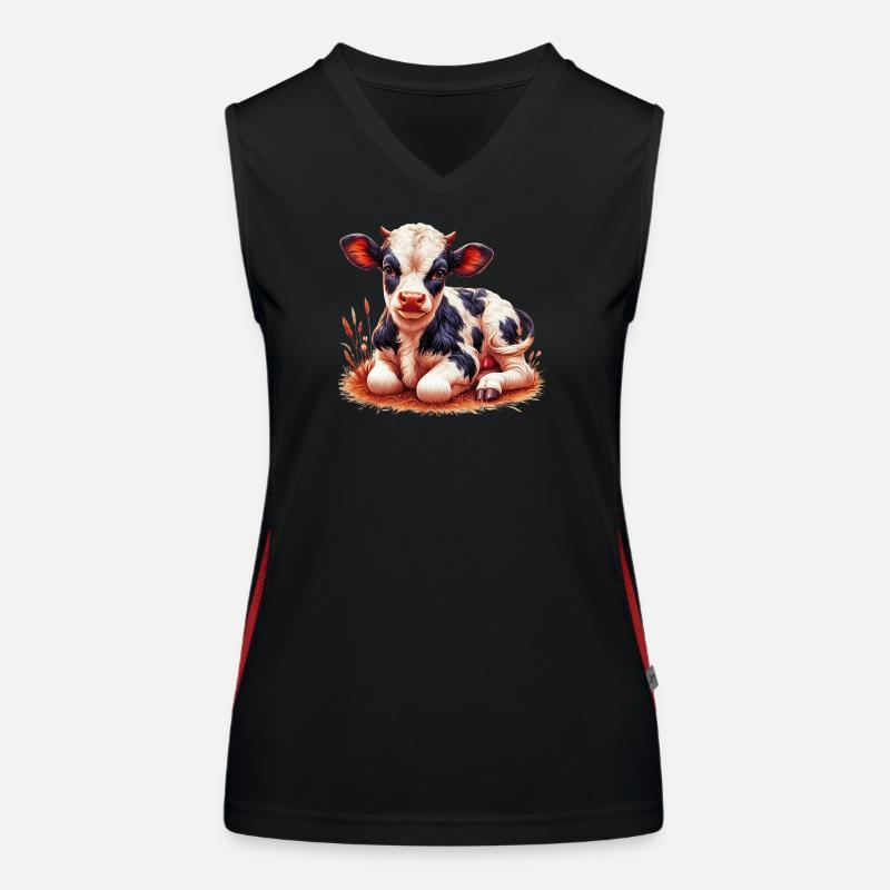 Kuh Funktionelles Kontrast-Tank Top für Frauen