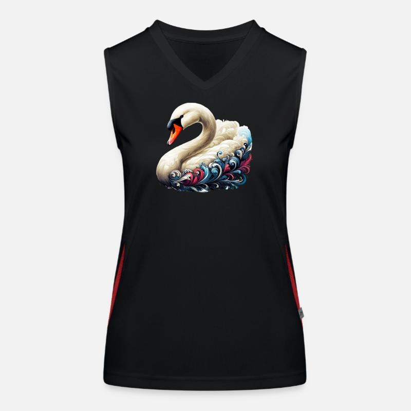 Schwan Funktionelles Kontrast-Tank Top für Frauen