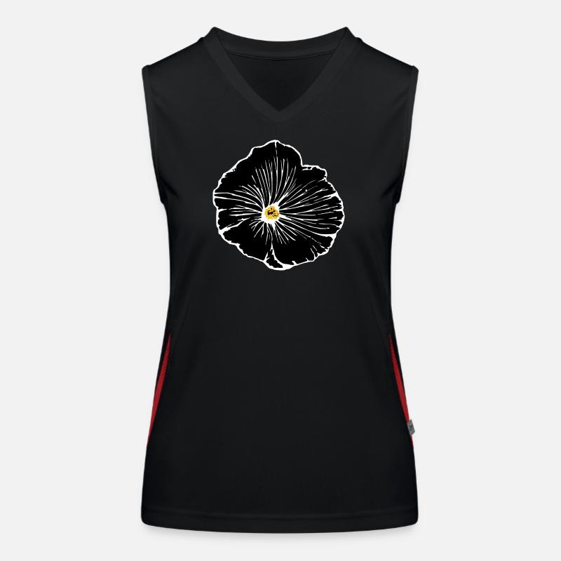 Fleur, Noir, Fleurs, Noir, Fleur Débardeur respirant contrasté Femme