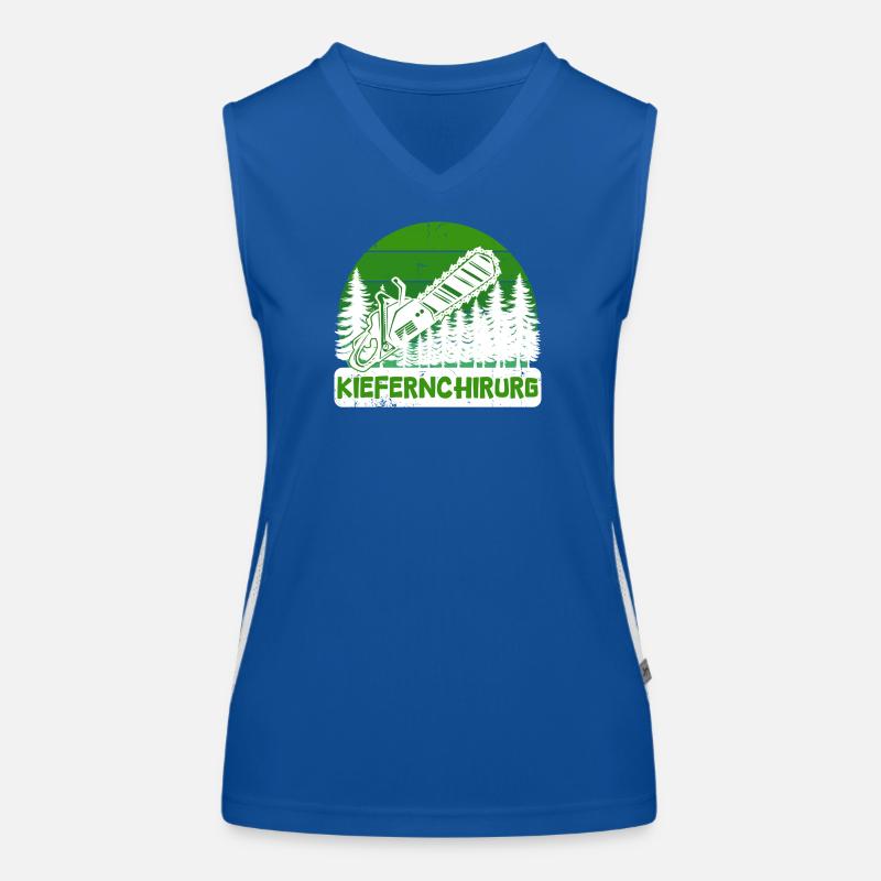 Bûcheron arbre tronçonneuse déclaration boiserie Débardeur respirant contrasté Femme