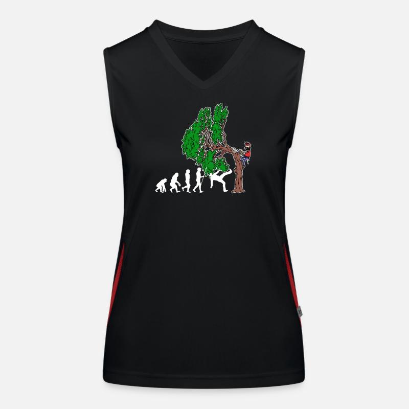 Arbre Evolution Woodwork bûcheron arbre cutter Débardeur respirant contrasté Femme