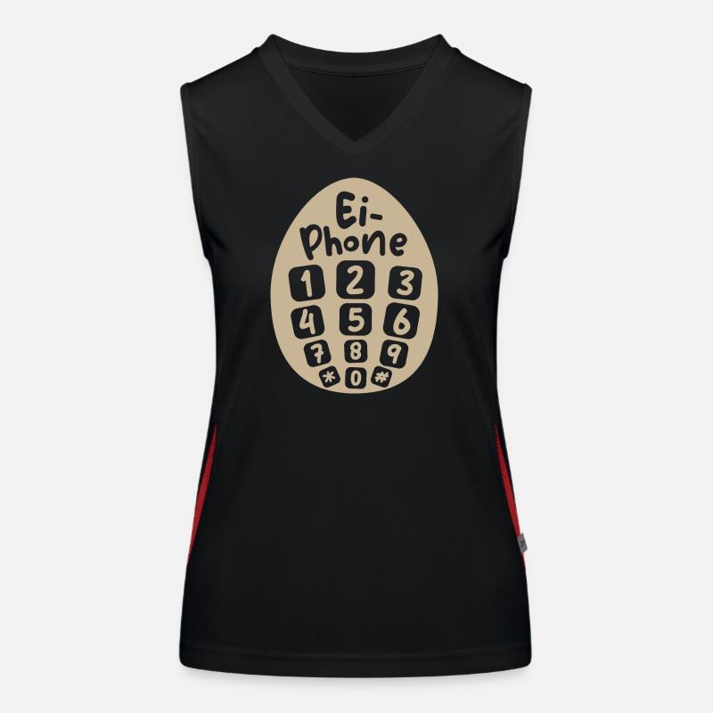 Ei Phone lustig Sprüche Ostern Symbol comic icon Funktionelles Kontrast-Tank Top für Frauen