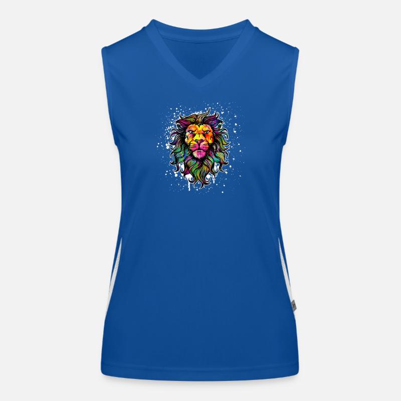 Drawing Illustration Wildstyle Graffiti Lion Women's Functional Contrast Tank Top