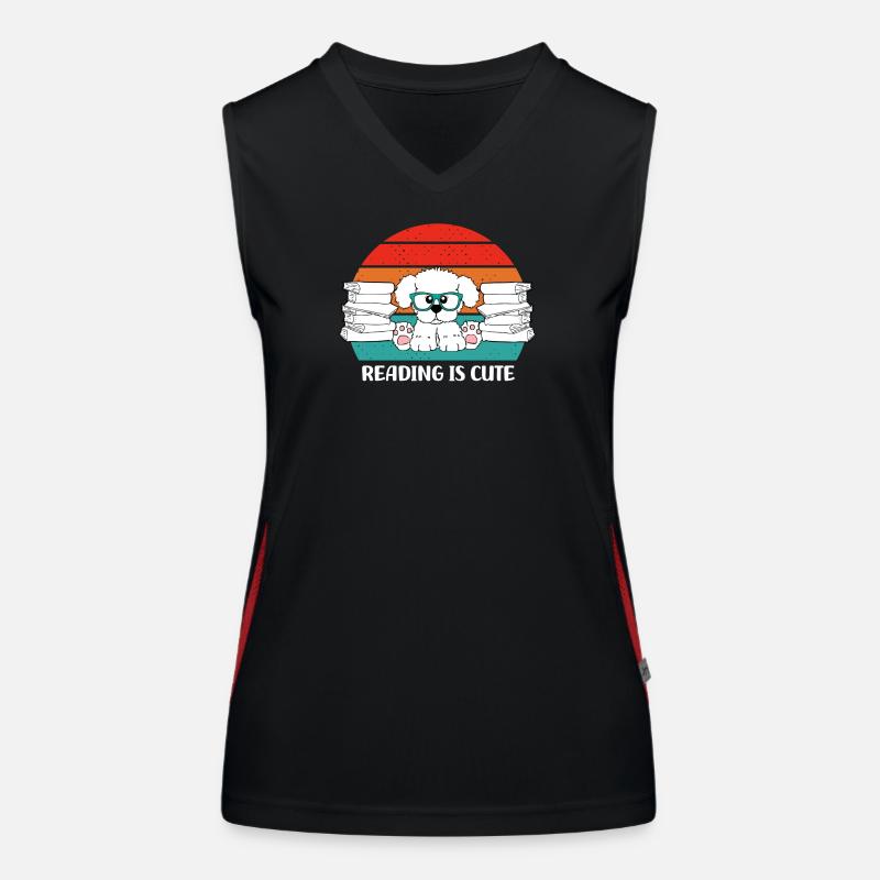 Lesen ist süß Funktionelles Kontrast-Tank Top für Frauen