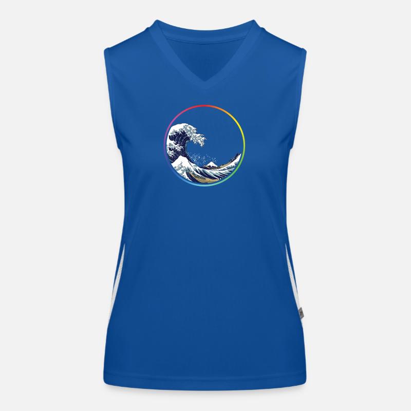 Rainbow Wave Circle Women's Functional Contrast Tank Top