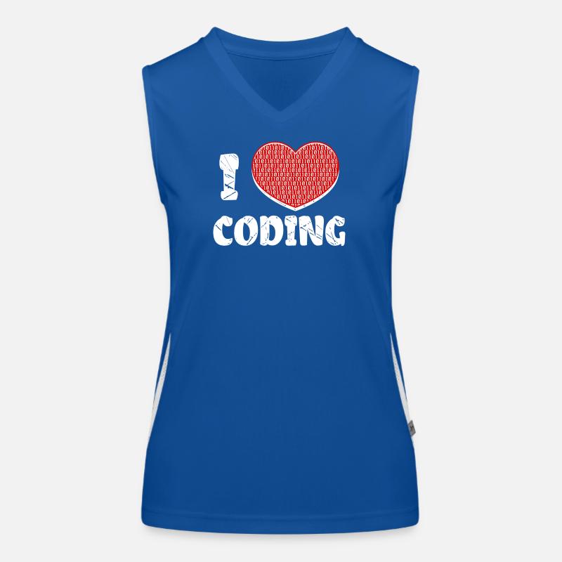 Developer Heart Coding Statement Programmer Women's Functional Contrast Tank Top